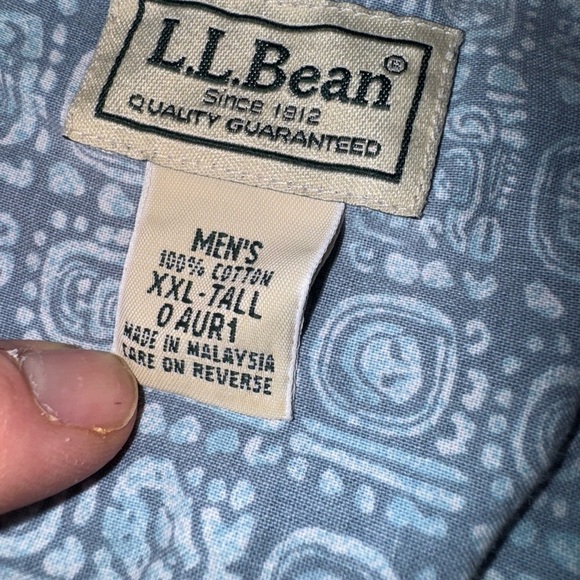 Mens Vintage LL Bean Casual Button Down Shirt Blue Size XXL Tall - Picture 4 of 5